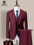 Men's ( Jacket + Vest + Pants ) 3-piece Formal Business Wedding Dress Suit