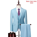 Men's ( Jacket + Vest + Pants ) 3-piece Formal Business Wedding Dress Suit