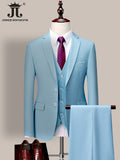 Men's ( Jacket + Vest + Pants ) 3-piece Formal Business Wedding Dress Suit