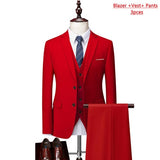 Men's ( Jacket + Vest + Pants ) 3-piece Formal Business Wedding Dress Suit