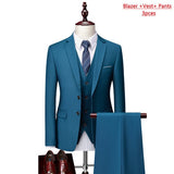 Men's ( Jacket + Vest + Pants ) 3-piece Formal Business Wedding Dress Suit