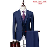 Men's ( Jacket + Vest + Pants ) 3-piece Formal Business Wedding Dress Suit