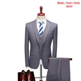 Men's ( Jacket + Vest + Pants ) 3-piece Formal Business Wedding Dress Suit