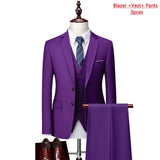 Men's ( Jacket + Vest + Pants ) 3-piece Formal Business Wedding Dress Suit