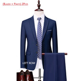 Men's ( Jacket + Vest + Pants ) 3-piece Formal Business Wedding Dress Suit