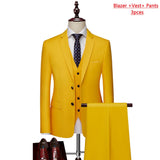 Men's ( Jacket + Vest + Pants ) 3-piece Formal Business Wedding Dress Suit