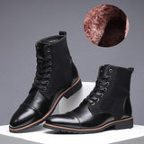 Fashion Waterproof  Comfortable Short Plush Men Leather Boots