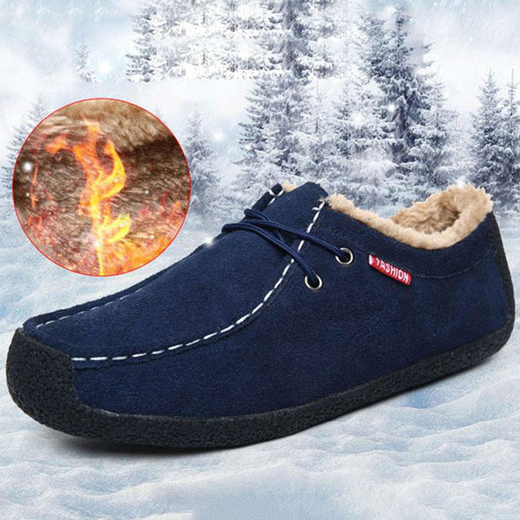 Fashion Leather Lace Up Outdoor Winter Men Casual Shoes