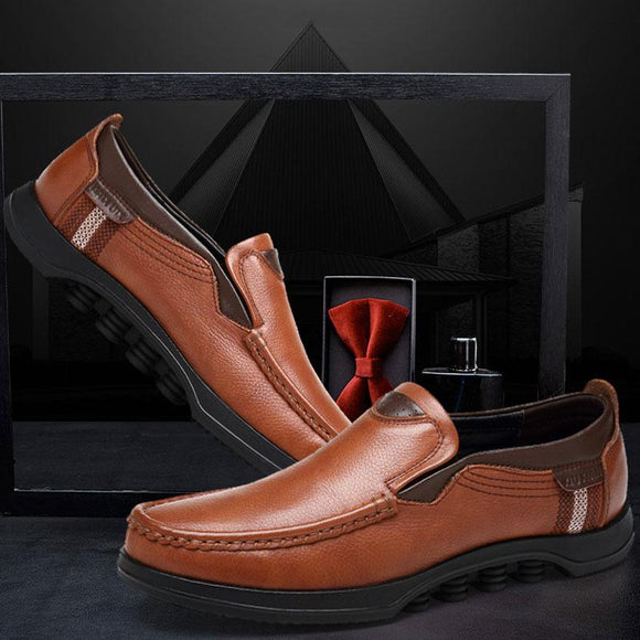 Fashion Plus Size Genuine Leather Slip On Men Loafers