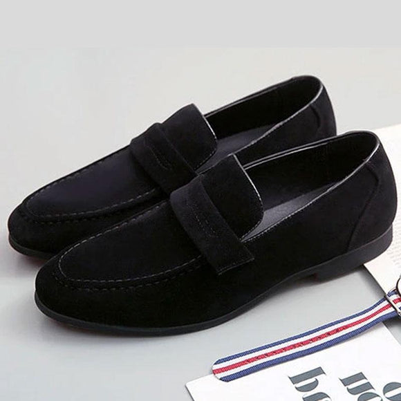 Retro Slip-On Breathable Suede Leather Anti-skid Men's Casual Shoes