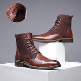 Fashion Waterproof  Comfortable Short Plush Men Leather Boots