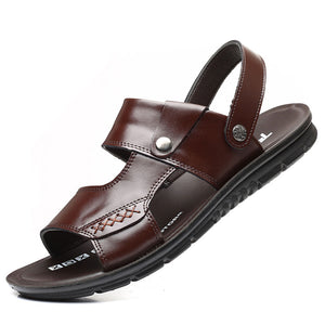 Men's Outdoor Fashion Beach Genuine Leather Slippers