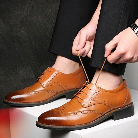 Soft Classic Bullock Leather Men Dress Shoes