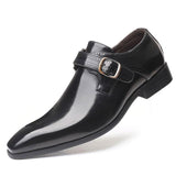 Men's Pointed Toe Oxford  Leather Monk Strap Chaussure Homme Mariage Soulier Homme Dress Shoes