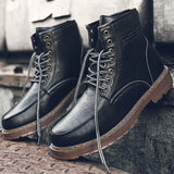 Men's Boots-Retro Style Leather Motorcycle Boots