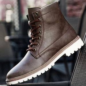 Genuine Leather Winter Autumn Lace Up Men Ankle Boots