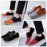 Casual Comfortable Patchwork Split Leather Men Shoes Plus Size