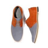 Casual Comfortable Patchwork Split Leather Men Shoes Plus Size