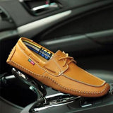 Shoes - Fashion Men's Big Size Soft Genuine Leather Boat Shoes