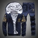 Winter Warm Thicken Fleece Men's Sports Suits