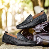 Alligator Fashion Casual Genuine Leather Men Shoes