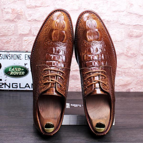 Men Luxury Crocodile Genuine Leather Breathable Shoes