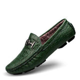 Big Size Alligator Winter Loafers Mens Fur Shoes