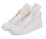 Luxury Men High Quality Hip Hop Skull Casual Leather High Top Shoes