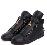 Luxury Men High Quality Hip Hop Skull Casual Leather High Top Shoes