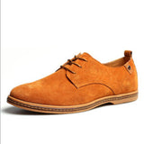 New Autumn Flats Lace-up Suede Oxfords Men's Leather Shoes