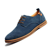 New Autumn Flats Lace-up Suede Oxfords Men's Leather Shoes