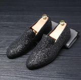 Luxury Brand Bling Paillette Men Loafers Charming Elegant Party Dress Shoes