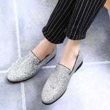 Luxury Brand Bling Paillette Men Loafers Charming Elegant Party Dress Shoes