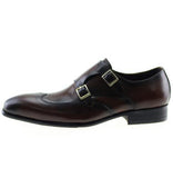 Classic Genuine Leather Double Buckles Man Brown Black Monk Strap Footwear