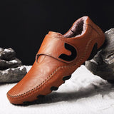 High Quality Leather Plush Warm Men Shoes