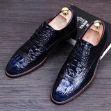 Men Luxury Crocodile Genuine Leather Breathable Shoes