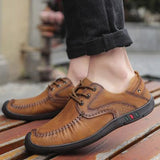 Men's anti-skid wear-resistant leather shoes