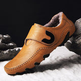 High Quality Leather Plush Warm Men Shoes