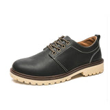 Men Casual Fashion Safety Breathable Leather Waterproof Shoes