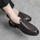 Men's Fashion Leather Toe Buckle Business Leisure Slippers sandals