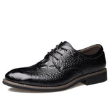 Genuine Leather Men's Oxford Shoes Alligator Pattern Derby Shoes