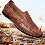 Alligator Fashion Casual Genuine Leather Men Shoes