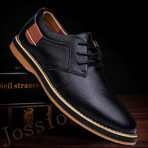 Men's Fashion Genuine Leather Oxford Lace-Up Casual Moccasins Comfortable  Office Footwear Loafers Shoes