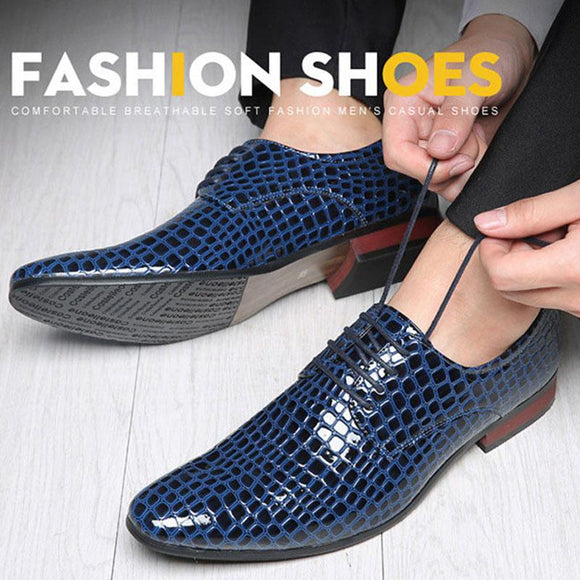 Fashion Leather Lace Up Pointed Toe Men's Dress Shoes