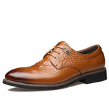 Genuine Leather Men's Oxford Shoes Alligator Pattern Derby Shoes