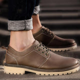 Men Casual Fashion Safety Breathable Leather Waterproof Shoes