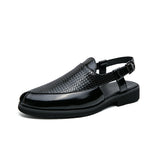 Men's Fashion Leather Toe Buckle Business Leisure Slippers sandals