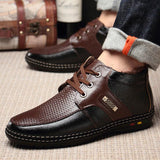 Soft Leather Waterproof Non-slip Cashmere Warm Men Boots