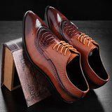 Men's Snakeskin Design Lace- Up Formal Dress Shoe