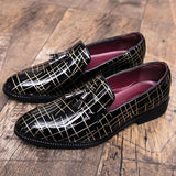 Fashion Irregular Stripes Business Men's Flats Dress Shoes